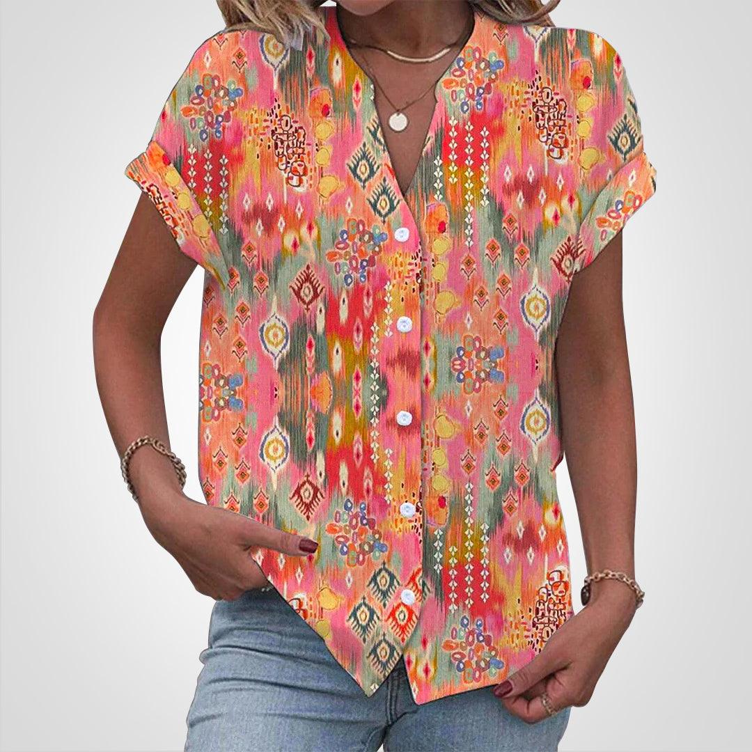 Noemi - Kleurrijke Button-Up Blouse voor dames