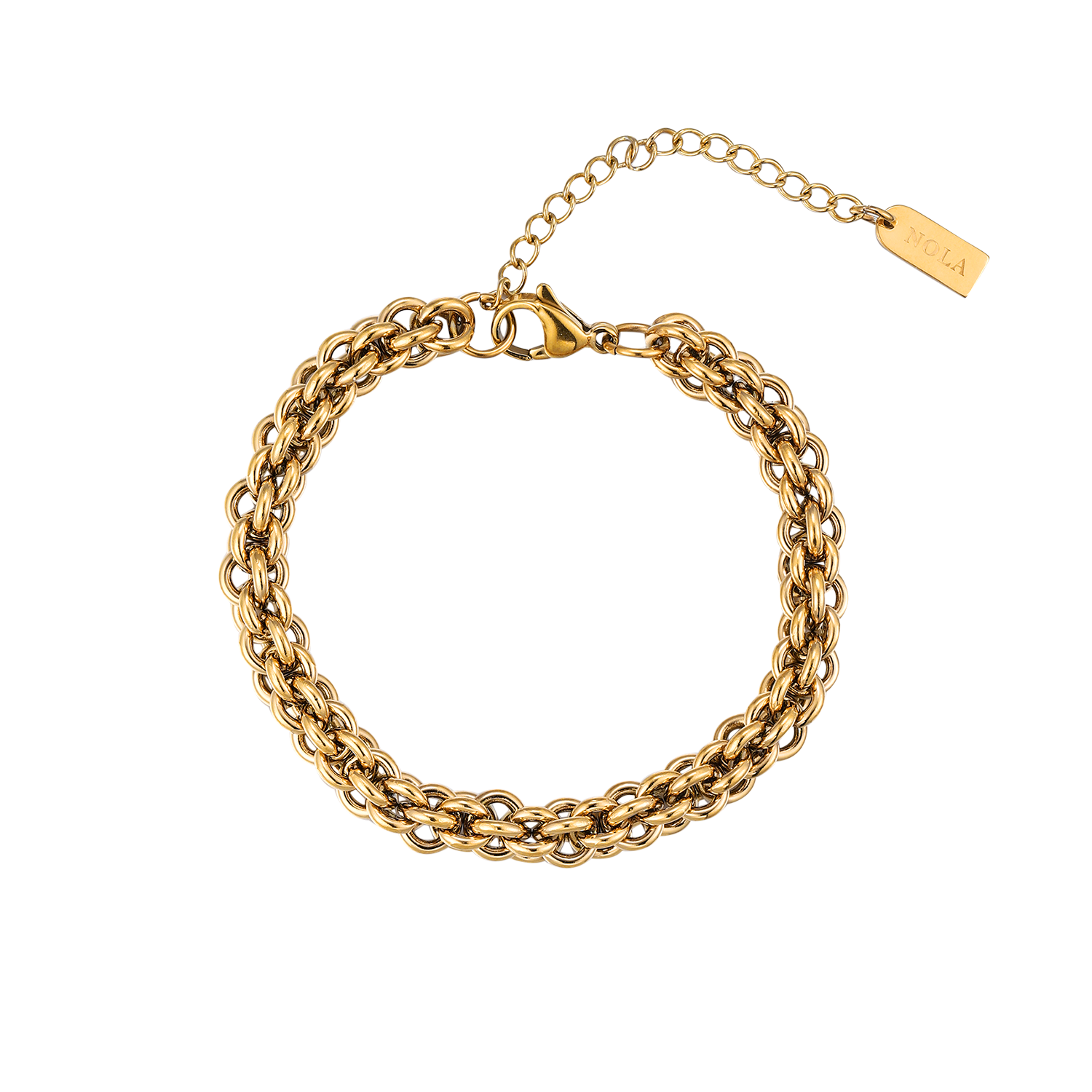 Yelka - Gouden armband met dubbele schakels voor dames