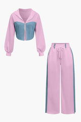 Ysabel - Trendy Denim Contrast Tweedelige Set voor dames