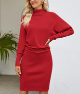 Lara - Chic Winter Turtleneck Knit Dress voor dames