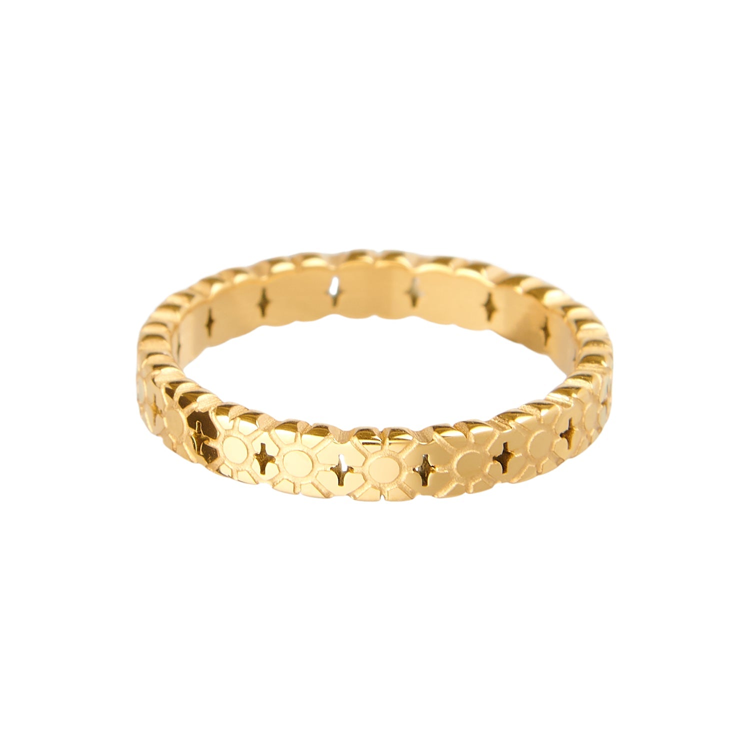 Ayla - Gouden ring met bloemmotief voor dames