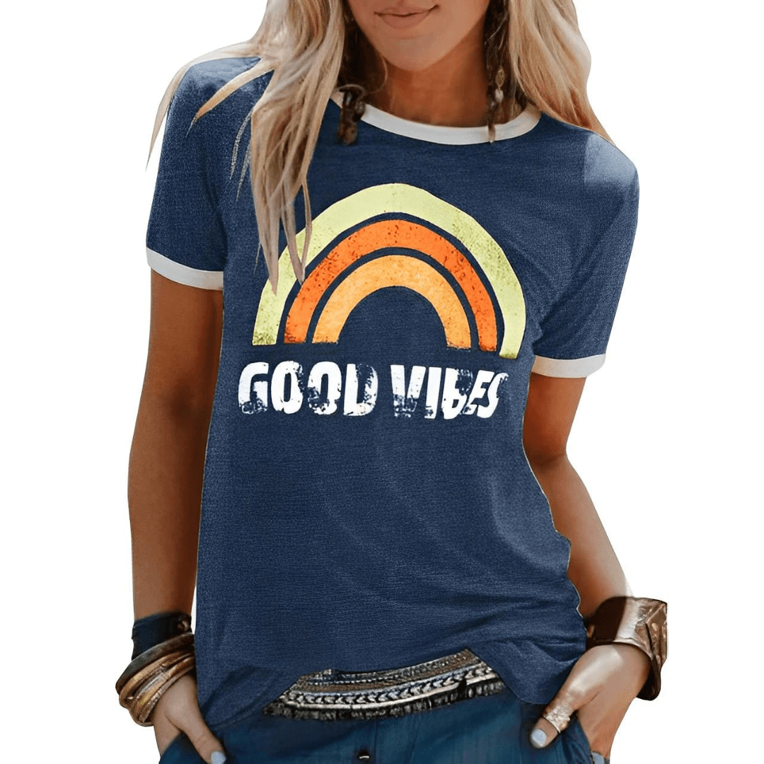 Emerita - Retro Good Vibes Grafisch T-shirt voor dames