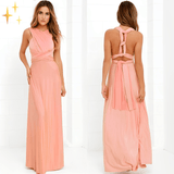 ELISE – Stijlvolle Convertible Maxi Jurk met Halter- en Strikdetail