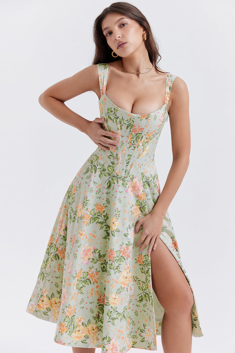 Anisa - Bloemen Midi Jurk voor Dames