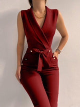 Lucia - Geraffineerde mouwloze jumpsuit voor dames