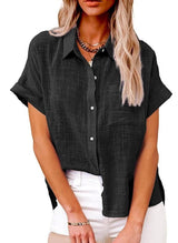 Pauline - Casual Button-Up overhemd met korte mouwen voor dames