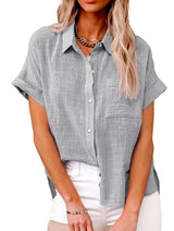 Pauline - Casual Button-Up overhemd met korte mouwen voor dames