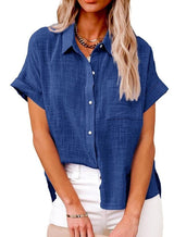 Pauline - Casual Button-Up overhemd met korte mouwen voor dames