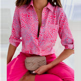 Ilze - Bruisende Button-Up Blouse met print voor dames