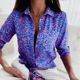 Ilze - Bruisende Button-Up Blouse met print voor dames